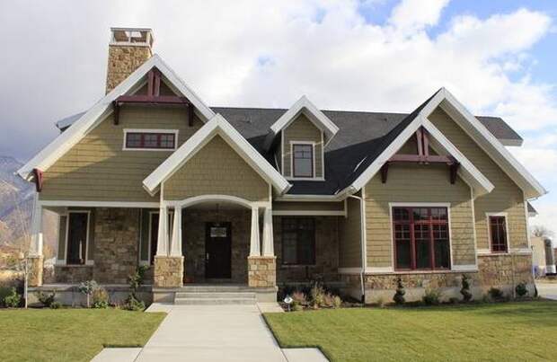 Интересное сочетание цветов для фасада дома в 2016 году Каким цветом покрасить фасад - фасад зеленого цвета