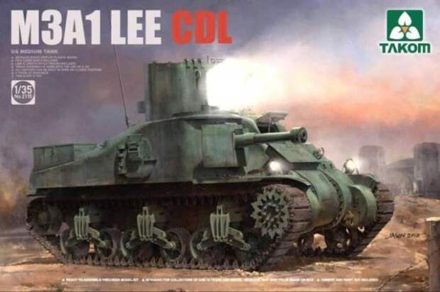 Американский танк M3A1 Lee с прожекторной установкой. | Фото: scalemates.com. Американский танк M3A1 Lee с прожекторной установкой. | Фото: scalemates.com.