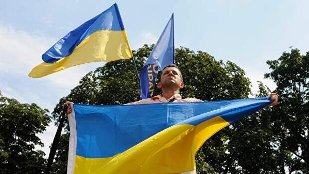 Участник митинга у Верховной Рады Украины