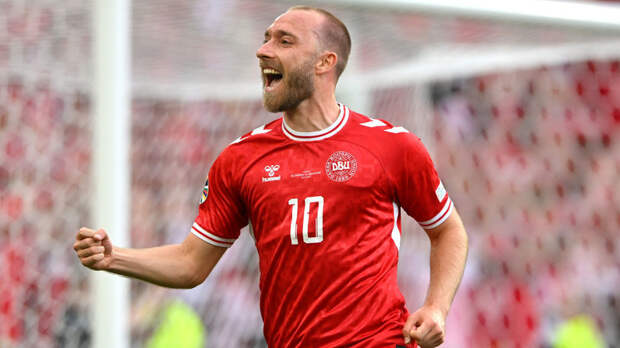 Переживший остановку сердца Эриксен забил первый гол Дании на Евро-2024