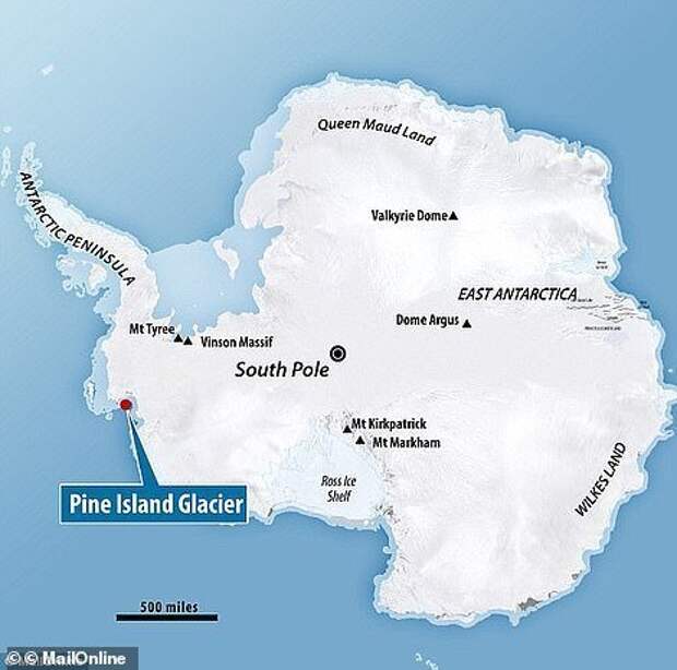 Ледник Пайн-Айленд находится в западной части Антарктиды nasa, Антарктика, айсберг, айсберг А-68, антарктида, ледник Ларсена, льды, полярная жизнь