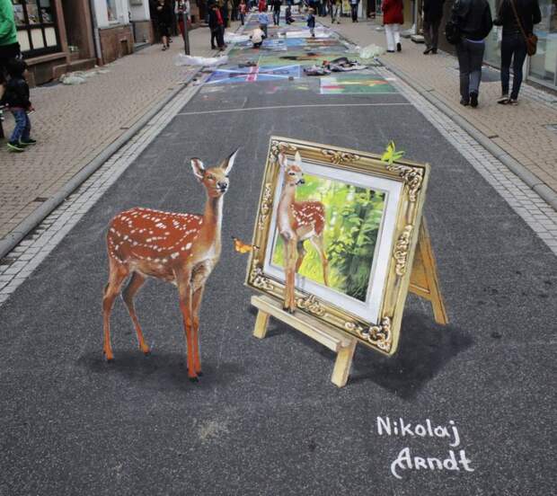 Уличные 3D-рисунки Николая Арндта 3d, рисунок