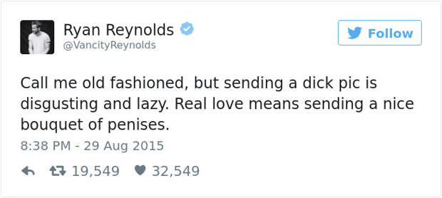 Funny Ryan Reynolds Tweets