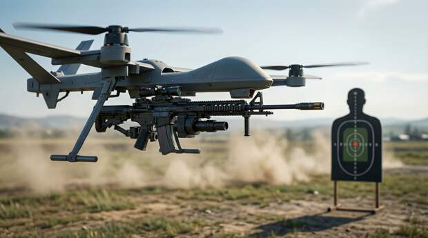 Китайский дрон показал феноменальную точность во время стрельбы из винтовки