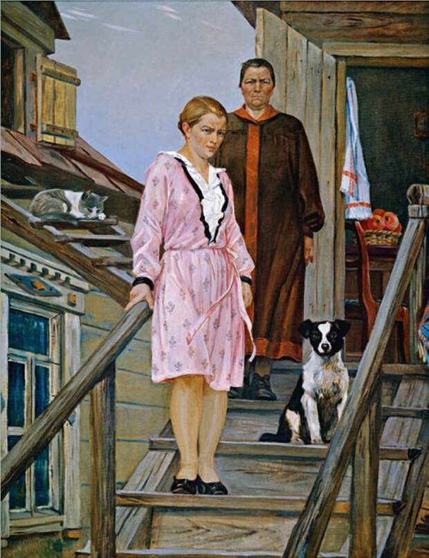 Дейнека Александр Александрович (1899-1969) «Мать и сестра» 1954 Дейнека Александр Александрович (1899-1969) «Мать и сестра» 1954