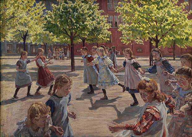 Peter Hansen (1868-1928) - Playing Children, Enghave Square. (1907-08), Автор: Датская национальная галерея, Копенгаген (SMK) (Копенгаген (СМК) Датская национальная галерея)Датская национальная галерея, Копенгаген (SMK) (Живопись на Gallerix.ru)