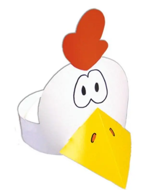 Гребешок цыпленка на голову. Шапочка цыпленка из бумаги. Маска петуха из бумаги. Маска курицы на голову.