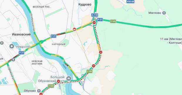 В Петербурге закрыли проезд по участку на КАД
