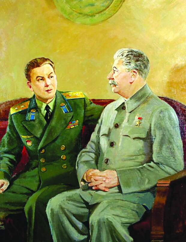 Аладжалов. И.В. Сталин с сыном Василием.