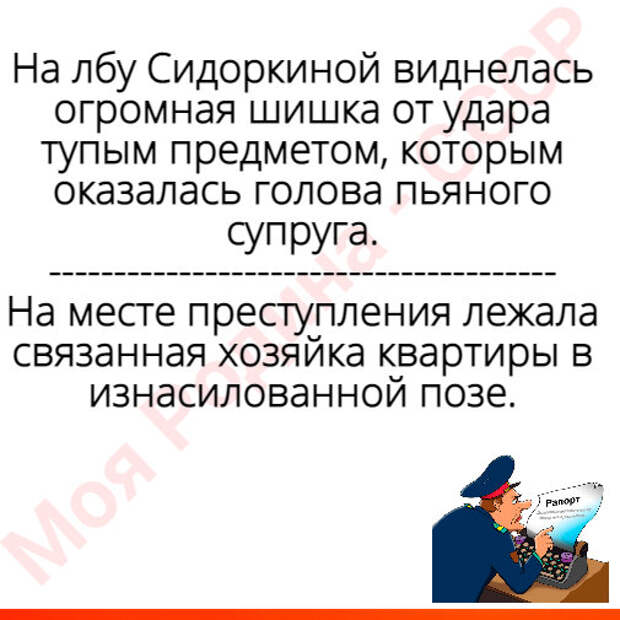 Так и запишем... Из показаний и милицейских протоколов
