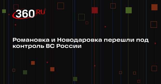 Минобороны: ВС России освободили Романовку и Новодаровку