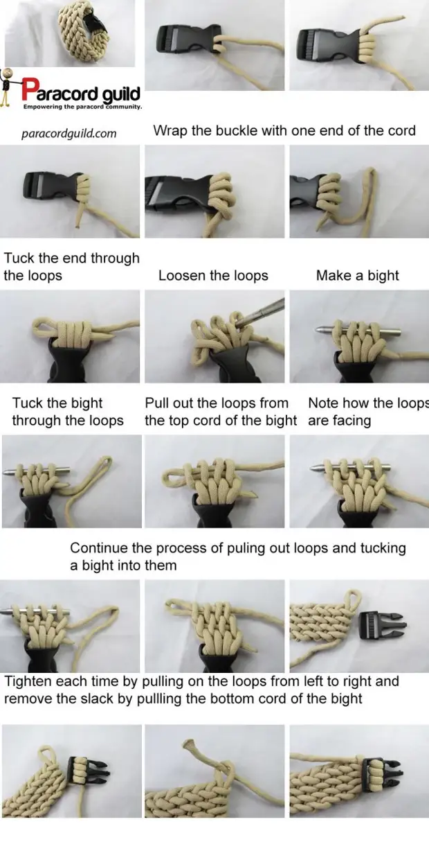 Схема плетения браслета выживания из паракорда