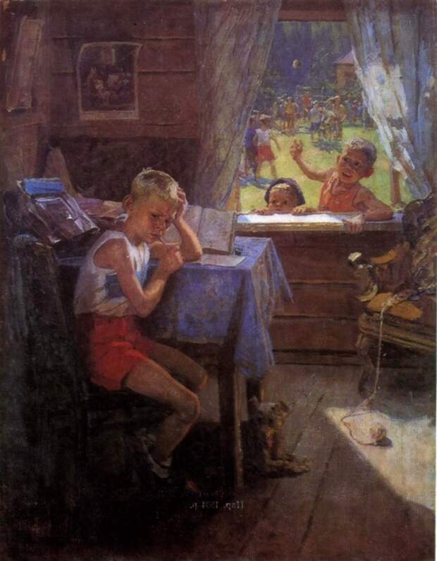 Переэкзаменовка. Ф. Решетников, 1954 год| Фото: ki.ill.in.ua. Переэкзаменовка. Ф. Решетников, 1954 год| Фото: ki.ill.in.ua.