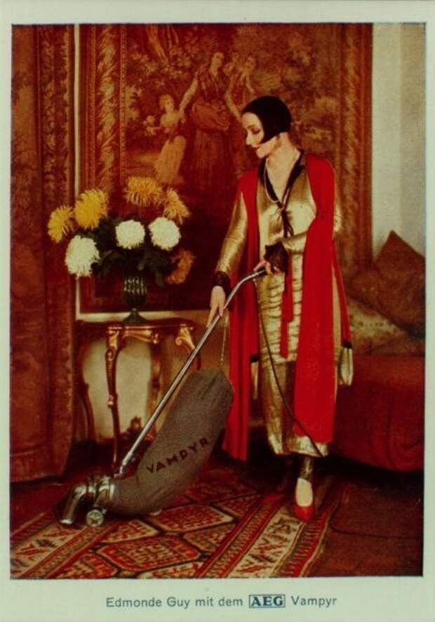 Реклама немецкого пылесоса "Вампир": он высосет всю пыль из ваших ковров, 1924 г история, факты, фото