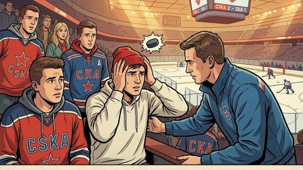 Болельщику рассекли голову шайбой во время матча ЦСКА и СКА