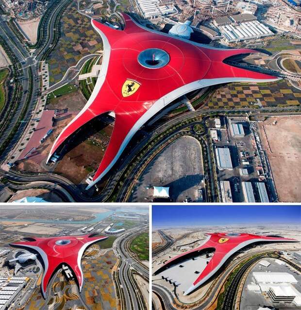 21. Парк Ferrari World в Абу-Даби, ОАЭ Красивые здания, архитектура, в мире, здания, интересное, красиво, подборка, фото
