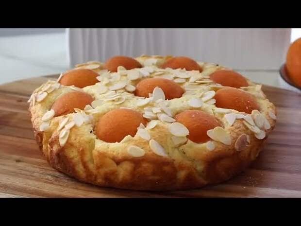 Пирог с творогом и абрикосами ` Пирог на праздничный стол ` Быстрый заливной пирог.