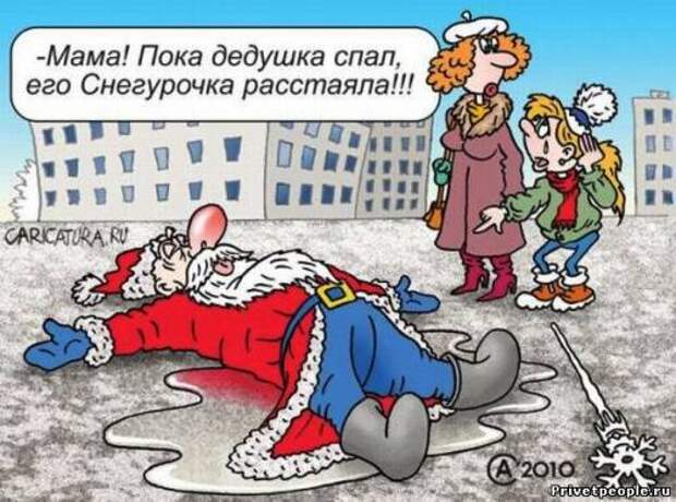 Смешные и очень прикольные карикатуры про Новый Год (19 фото)