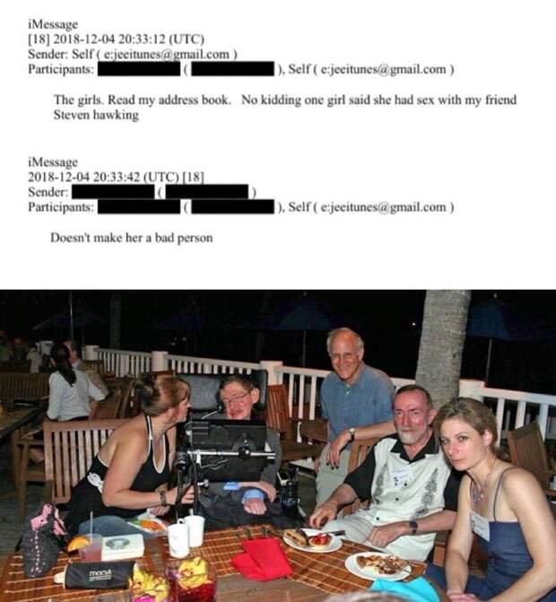 Стивен Хокинг занимался сексом с топ-моделями на острове Эпштейна. Физик не раз посещал остров, а в документах нашли переписку Эпштейна с засекреченны...