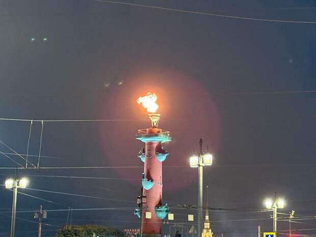 В Петербурге зажгли факелы на Ростральных колоннах в день снятия блокады