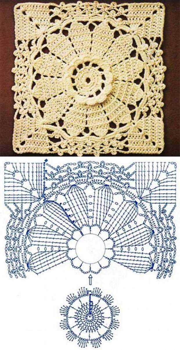 Beautifully detailed crochet square: 