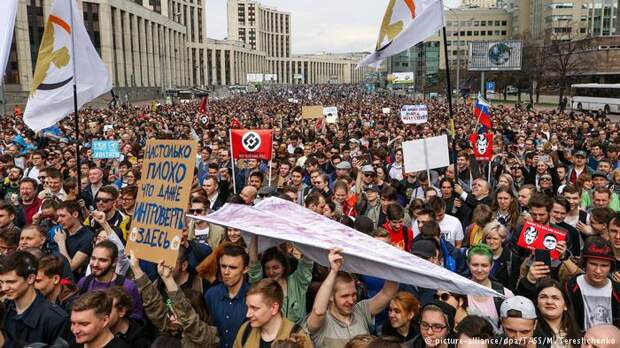 Митинг на проспекте Сахарова в Москве