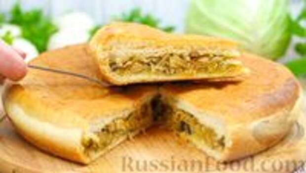 Фото к рецепту: Пирог с капустой и грибами