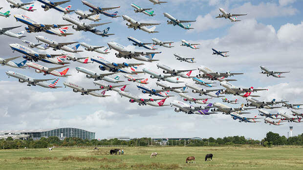 4. Хитроу, Лондон (LHR), терминал 5 аэропорты мира, самолеты, фотограф Майк Келли, фотографии самолетов