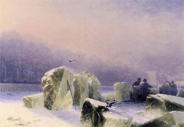 Айвазовский. Ледорубы на Неве, 1877. (pavlishak.ru) Айвазовский. Ледорубы на Неве, 1877.