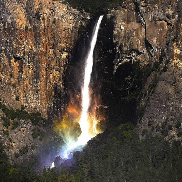 8. Настоящая сказка: водопад и радуга мир, реальность, фотография