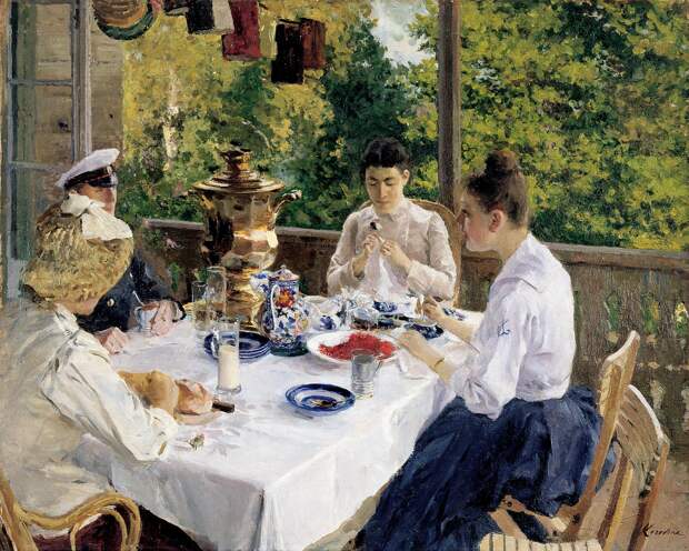 Константин Коровин, «За чайным столом», 1888