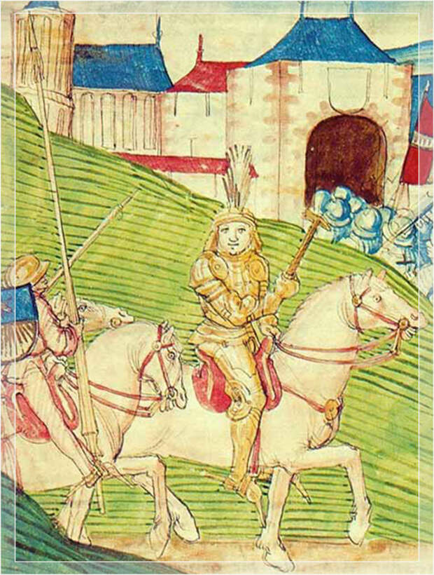 Адриан фон Бубенберг верхом на лошади (Дибольд Шиллинг Старший).