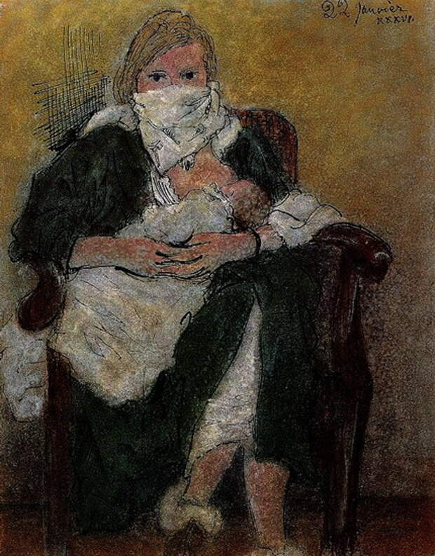 Пабло Пикассо. Мать и дитя  (Мария Тереза Вальтер и Майя). 1936 год