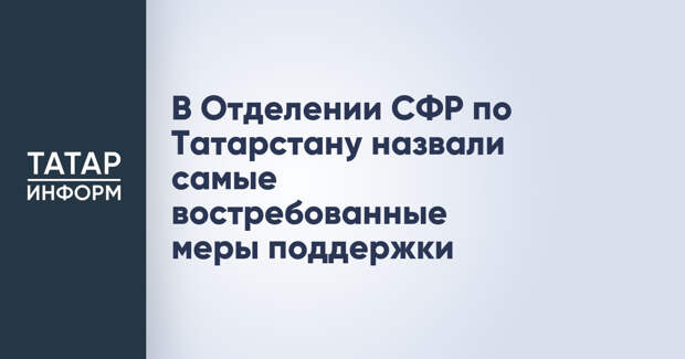 В Отделении СФР по Татарстану назвали самые востребованные меры поддержки