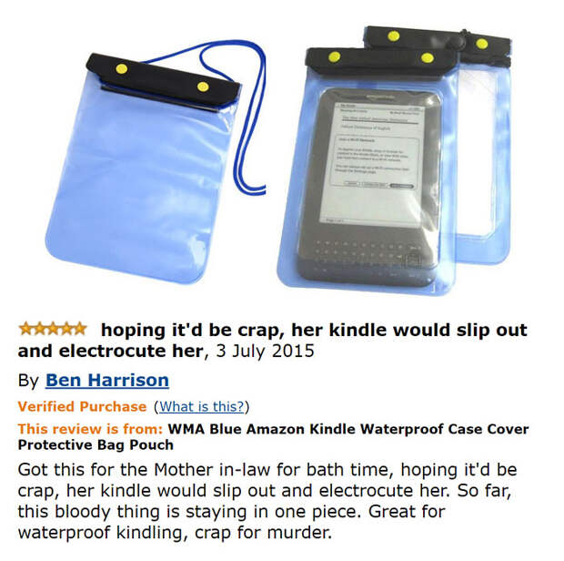 WMA Blue Amazon Kindle Waterproof Case Cover Protective Bag Pouch