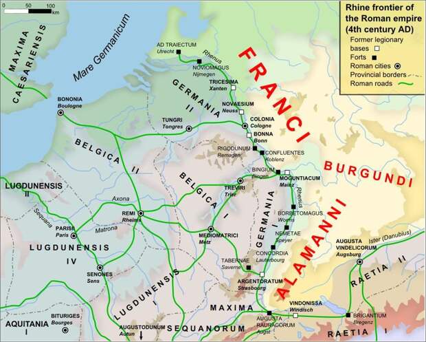 Галлия и рейнская граница в IV веке - Германские войны: сыновья Константина и Юлиан Отступник | Военно-исторический портал Warspot.ru