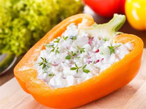болгарский перец с сыром и творогом