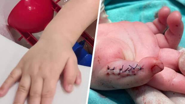 В Уфе хирурги прооперировали младенца с шестым пальцем на руке