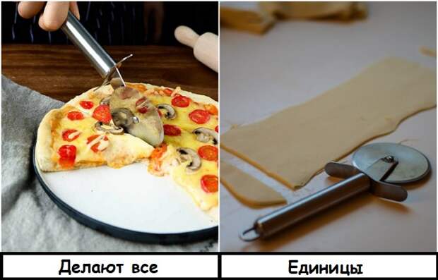 Ножом для пиццы можно делать ровные полоски теста