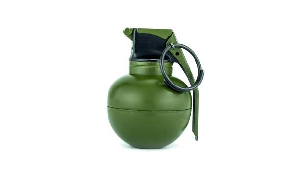 stock image of a handheld m67 grenade