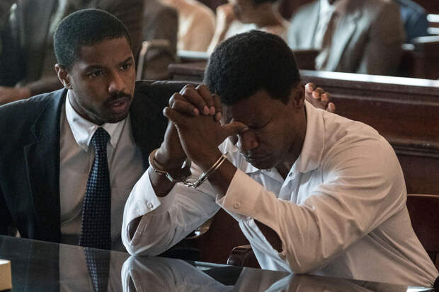 Michael B. Jordan and Jamie Foxx in Just Mercy | Photo Credits: Warner Bros.