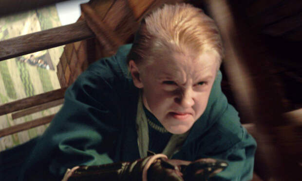 Драко Малфой весьма злой ребенок. Кадр из фильма "Гарри Поттер и Тайная комната"