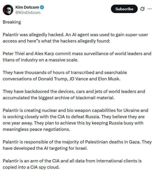 Блогер и враг США Ким Дотком утверждает, что ЦРУ помогает Украине разрабатывать ядерное и биологическое оружие для войны с Россией. Он сообщил, что ам...