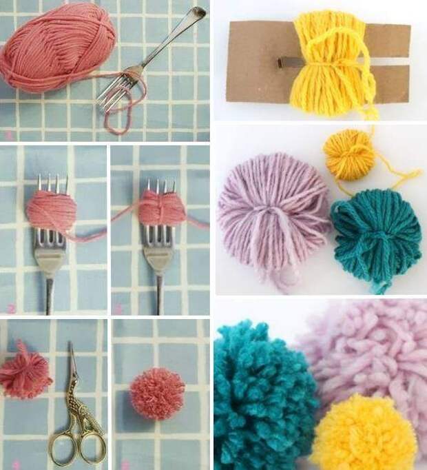 Как сделать помпоны для пледа своими руками Как проще сделать много помпонов - пошаговое фото