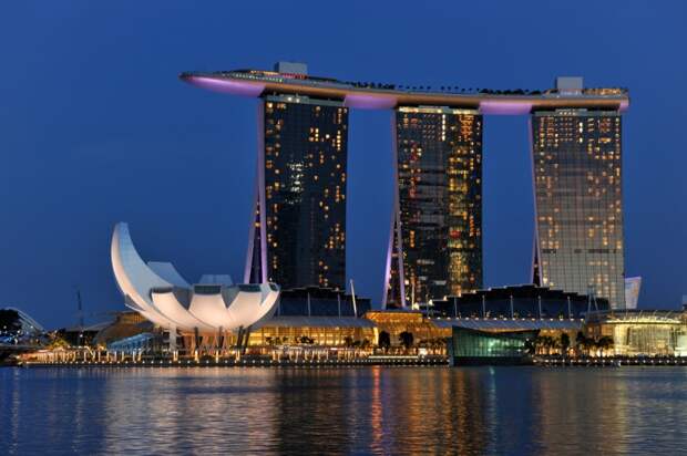 Гостиница в Сингапуре с бассейном на крыше. Marina Bay Sands. Фото