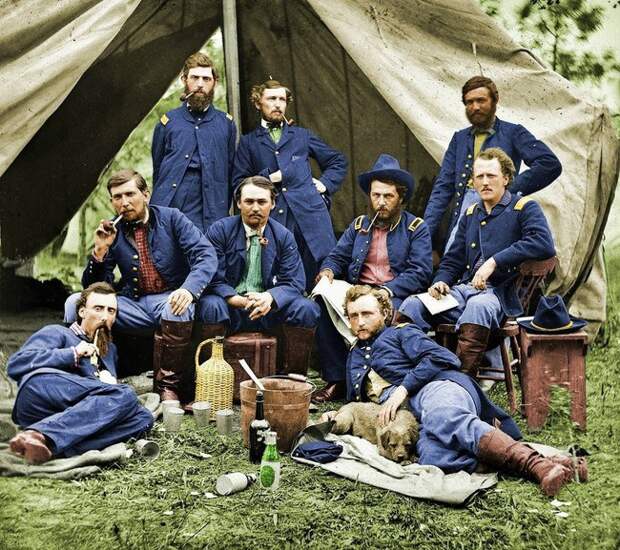 Джордж Армстронг Кастер и его соратники, во время американской гражданской войны