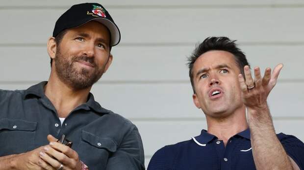 Ryan Reynolds And Rob McElhenney at Wrexham game