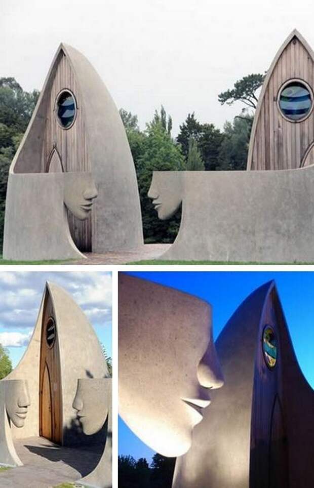 Скульптуры стали главным украшением общественного туалета (Матакан, Новая Зеландия).