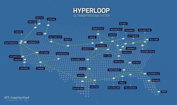 Первую линию транспортной системы Hyperloop построит компания JumpStartFund.