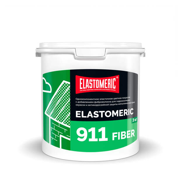 ELASTOMERIC 911 Fiber — эластичная мастика для усиленной гидроизоляции кровельных узлов